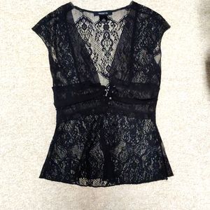 Arden B black lace top